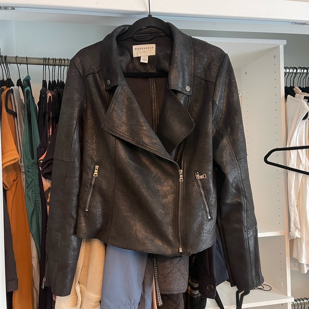 Marrakech Faux Leather Motto Jacket
